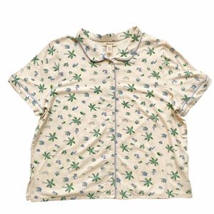 Madewell Knit Short Sleeve Palm Print Pajama Top